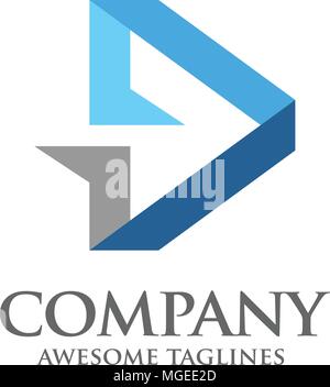 Arrow abstract logo vector template with modern flat color Stock Vector