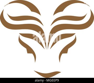 creative modern bull head creative abstract logo concept Stock Vector