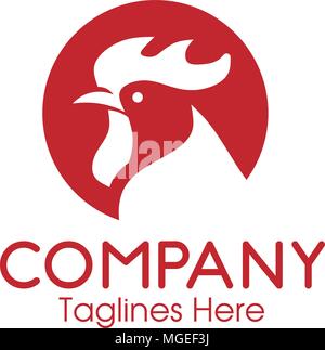 roosters icons, Chicken heads with circle logo vector, Design elements for logo, label, emblem, sign, brand mark, Vector illustration Stock Vector