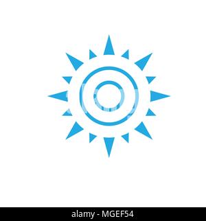 abstract simple sun icon isolated on white background. Sun Vector isolated, Sun summer icon design Stock Vector