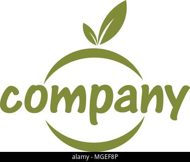 abstract fruit simple geometric element logo vector, Fresh juice drink Stock Vector