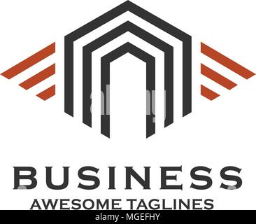 Property and Construction Logo design Vector, real estate and homes logo concept, stripes house logo concept Stock Vector