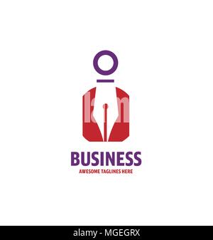 creative pen and gentleman icon for writers publishers and schools, Pen Logo circle shape design vector template, Law Legal Lawyer Copywriter Writer S Stock Vector