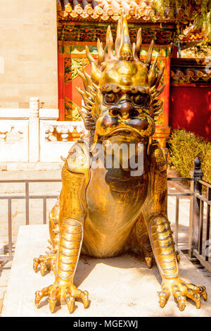 Dragon statue at the Forbidden City, Palace Museum. Imperial Palaces of the Ming and Qing Dynasties in Beijing and Shenyang. UNESCO World Heritage Stock Photo