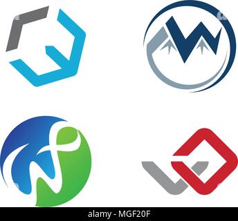 Logotype Modern Template Set Stock Vector