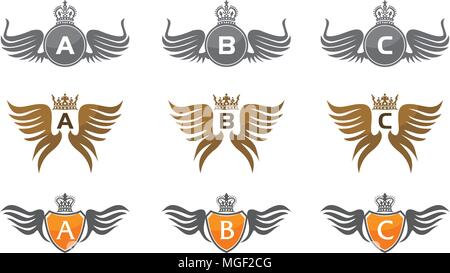 Wing Crown Design Template Set Stock Vector Image & Art - Alamy