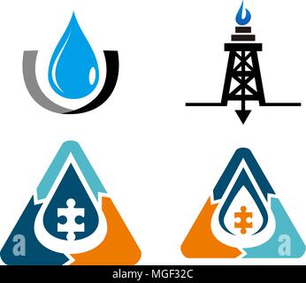 Oil Water Gas Pipe Solution Set Stock Vector