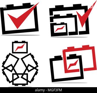 Battery Quality Template Set Stock Vector