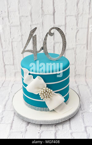 40th Birthday celebration cake Stock Photo