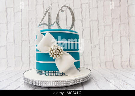 40th Birthday celebration cake Stock Photo