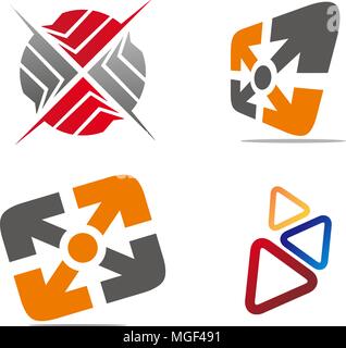 Arrow Marketing Distribution Set Stock Vector