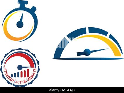 Turbo Fast Time Template Set Stock Vector