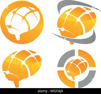 Brain Vector Template Set Stock Vector