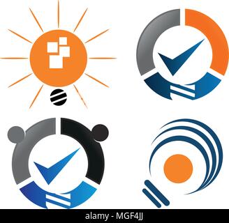 Solution Innovation icon Set Stock Vector