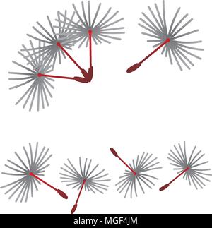 Dandelion Blowing Marketing Set Stock Vector