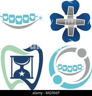 Dental Care Template Set Stock Vector