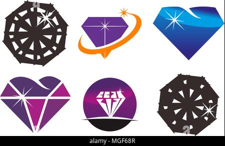Diamond symbol Template Blank Set Stock Vector