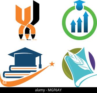 Education Vector Template Set Stock Vector