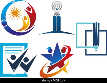 Education Vector Template Set Stock Vector