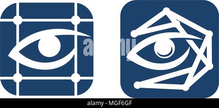 Eye Care Grid Scan Set Stock Vector