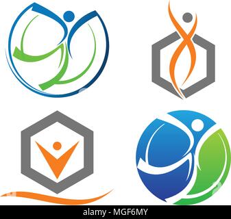 Fitness Freedom Template Set Stock Vector