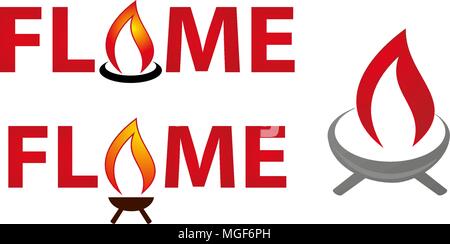 Flame logo Template Set Stock Vector