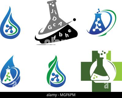 Global Laboratory Research Set Stock Vector