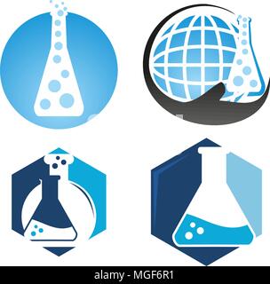 Global Laboratory Research Set Stock Vector
