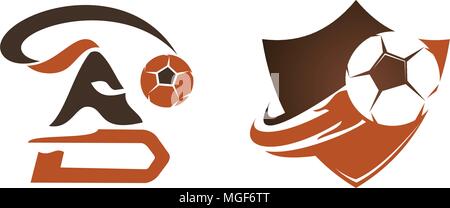 Football Warrior Template Set Stock Vector