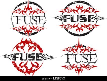 Fuse logo Template Set Stock Vector