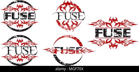 Fuse logo Template Set Stock Vector