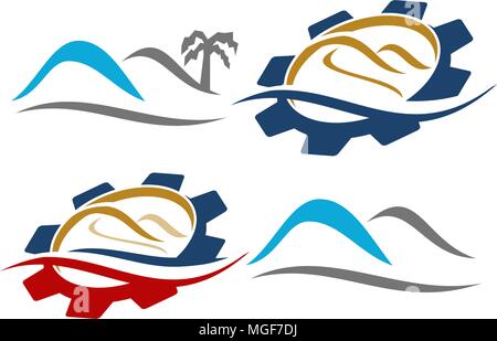 Desert Service Template Set Stock Vector