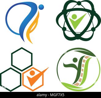 Chiropractic Acupuncture Template set Stock Vector