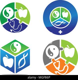 Healthy Care Synergy Set Stock Vector