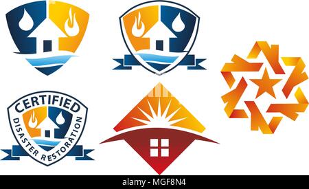 Home Solution Template Set Stock Vector