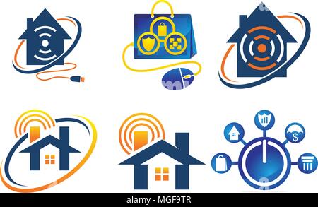 Online Home Template Set Stock Vector