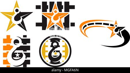 Crane Hook Towing Template Set Stock Vector