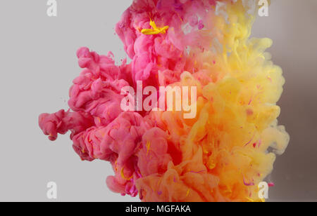 Acrylic colors and ink in water. Abstract background. Stock Photo