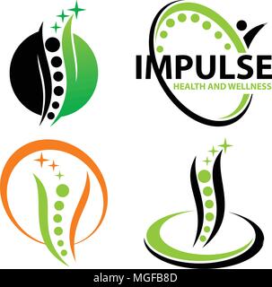 Chiropractic  Acupuncture Template set Stock Vector