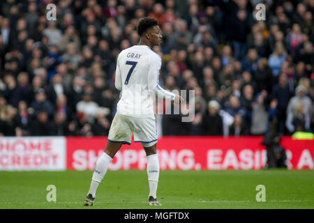 London, UK. 28th Apr, 2018. Demarai Gray of Leicester City.  Premier League match, Crystal Palace v Leicester City at Selhurst Park in London on Saturday 28th April 2018.  this image may only be used for Editorial purposes. Editorial use only, license required for commercial use. No use in betting, games or a single club/league/player publications. pic by Kieran Clarke/Andrew Orchard sports photography/Alamy Live news Credit: Andrew Orchard sports photography/Alamy Live News Stock Photo