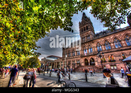 City of Chester, England. Artistic view of the William Henry Lynn designed Chester Town Hall. Stock Photo