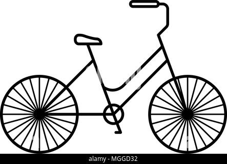 Bicycle vector silhouette, icon, outline drawing. Black contour bike