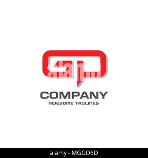 GP letter logo design vector illustration template, G letter logo vector, letter g and P logo vector, creative Letter GP letter logo Stock Vector