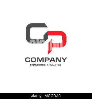 GP letter logo design vector illustration template, G letter logo vector, letter g and P logo vector, creative Letter GP letter logo Stock Vector