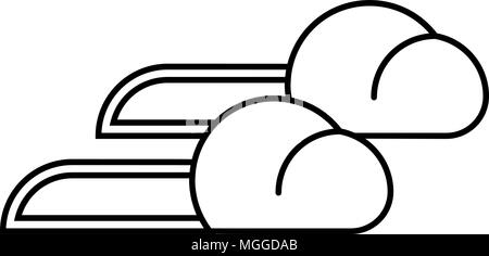 Line icon house slippers, isolated on white Stock Vector