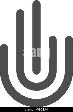 Hand gestures symbol and finger different signs logo vector line style Stock Vector