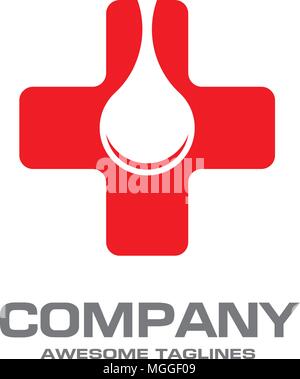 Vector wing cross health icon with blood drop concept, cross aid, Vector cross icon symbol shape illustration, pharmacy medicine cross health vector c Stock Vector