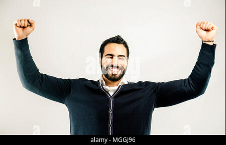 Bearded Man on White Stock Photo