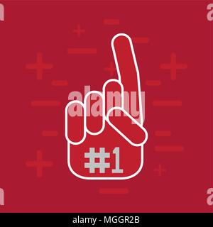 sport fan glove icon over red background, colorful design. vector illustration Stock Vector