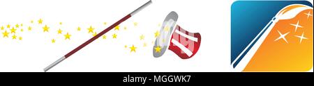 Magic Wand Hat Vector Set Stock Vector
